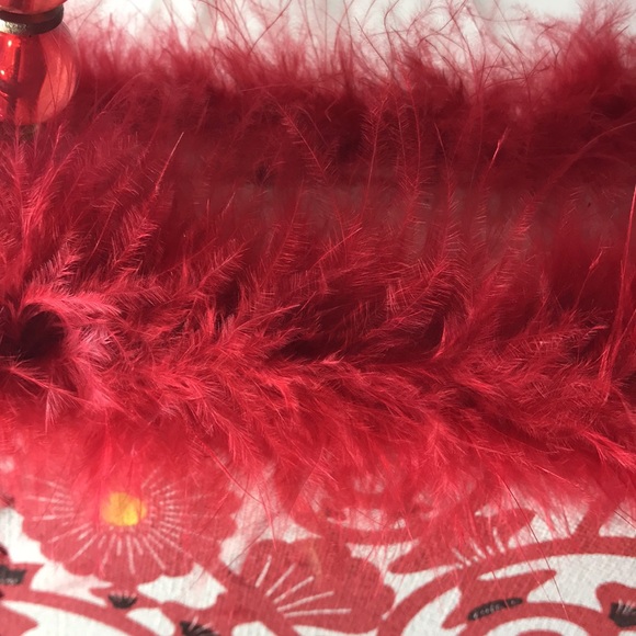 Purse Lamp with Feathers and beaded “handle” - NEW IN BOX - Picture 3 of 6